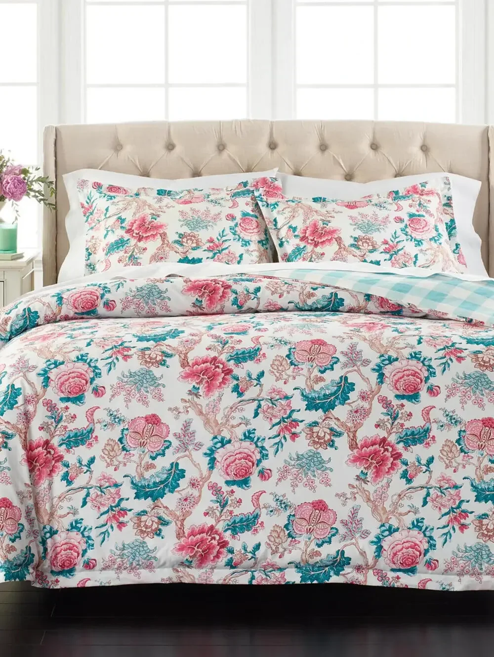 Martha Stewart Percale Jacobean 3 Piece Queen Comforter Set, NWT